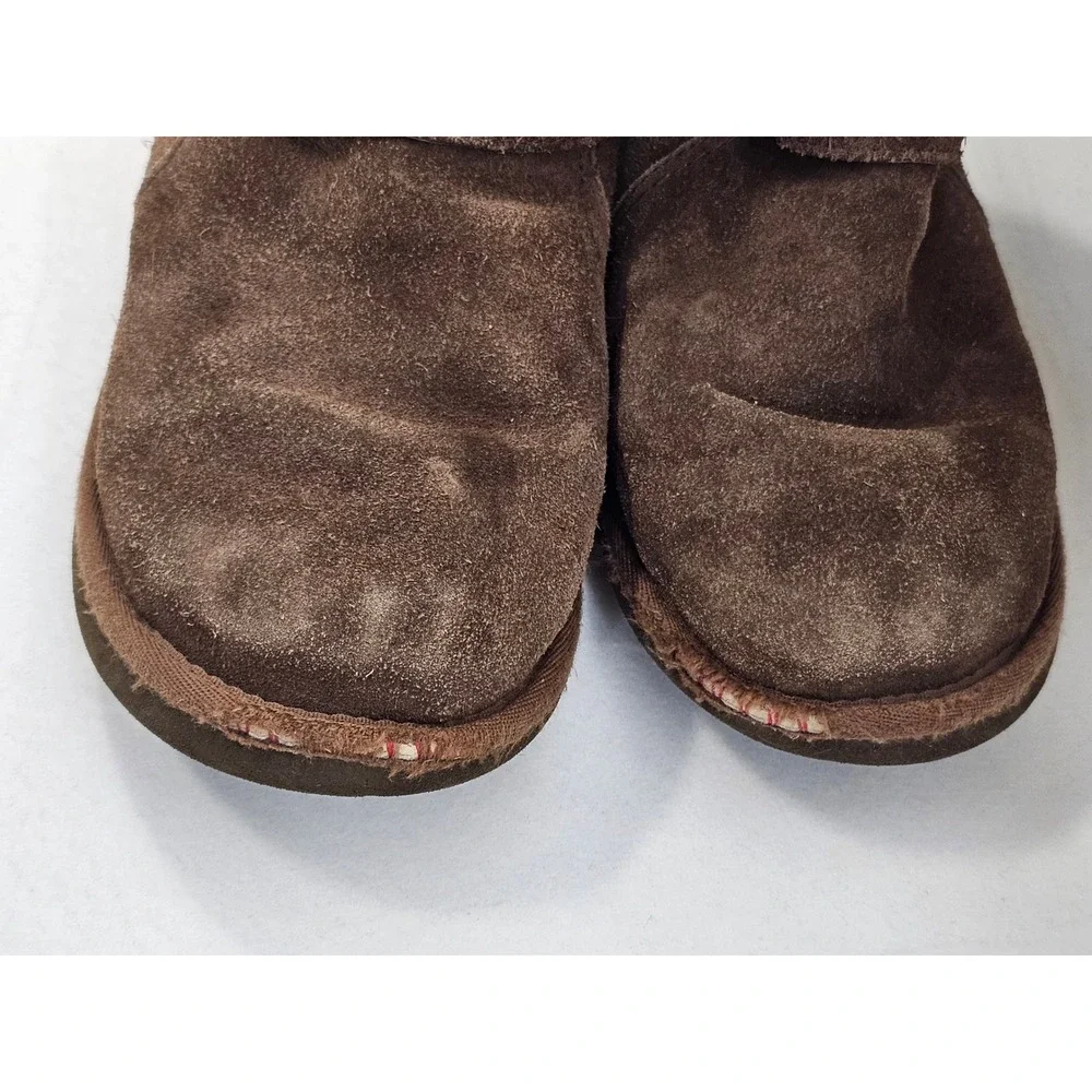 Kids UGG Australia Brown Suede Shearling‎ Lined Buckle Boots Size 3